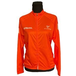 NWT Strava Orange Full Zip Long Sleeve Lightweight Cycling Jersey Size M
